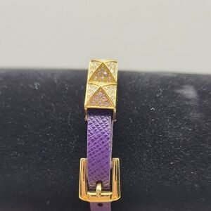 Michael Kors Purple and Gold Tone Double Wrap Bracelet. Approx 15 Inches